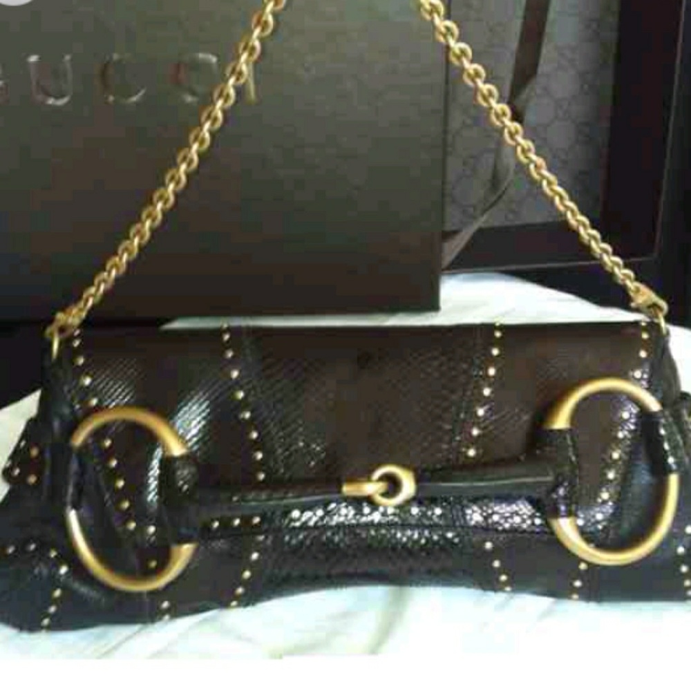 GUCCI by Tom Ford Python Horsebit Clutch